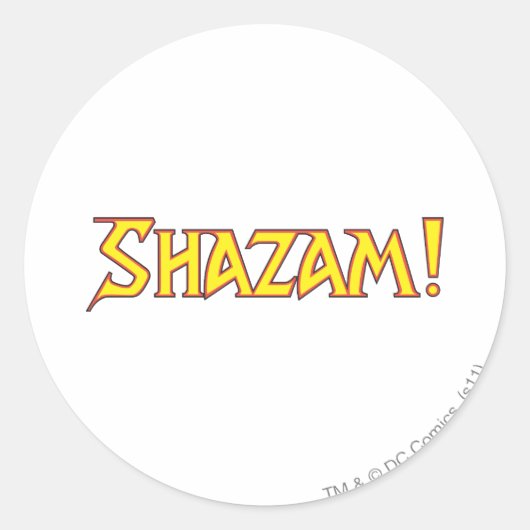 Shazamロゴ黄/赤 ラウンドシール (正面)