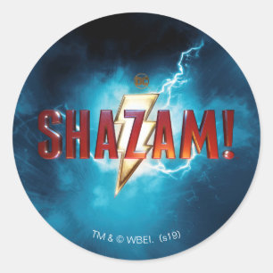 SHAZAM! の演劇的なロゴ ラウンドシール