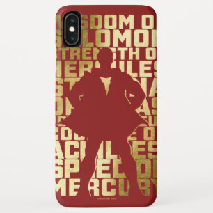 SHAZAM! の能力金タイポグラフィのグラフィック iPhone XS MAXケース
