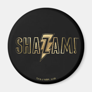 SHAZAM!  の金ゴールドのロゴ マグネット