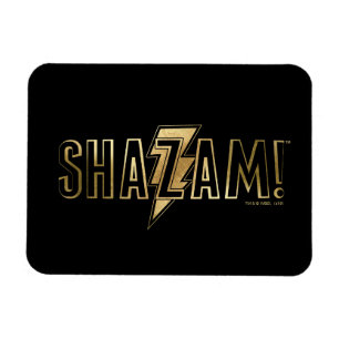 SHAZAM!  の金ゴールドのロゴ マグネット