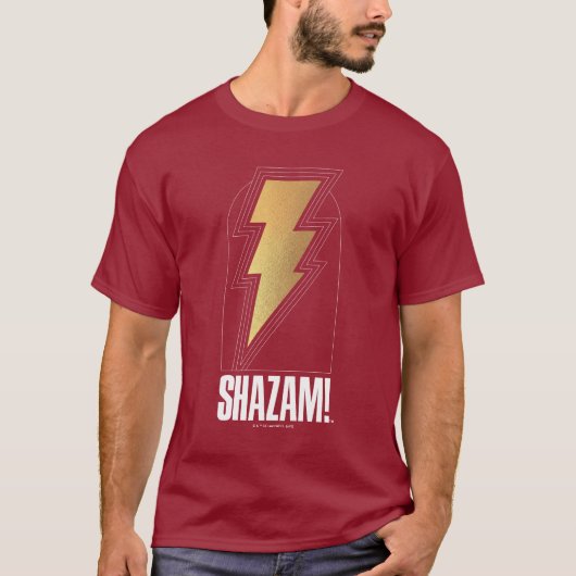 SHAZAM!+神々の怒り | 稲妻バッジ Tシャツ (正面)