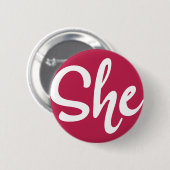 Sheホワイトデザインボタン 缶バッジ (正面&裏面)