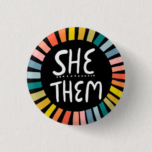 SHE /彼らはレインボーハンドレットプライド 缶バッジ