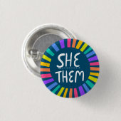 SHE /彼らはレインボーハンドレットプライド 缶バッジ (正面&裏面)