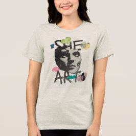 She Art ペイントTシャツ - ビンテージフェミニン ファインアート トライブレンドＴシャツ