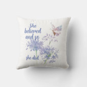 She believed and so Motivational Quote Butterfly クッション (裏面)