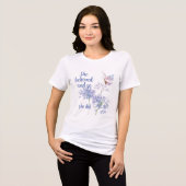 She believed and so Motivational Quote Butterfly トライブレンドＴシャツ (正面全面)