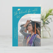 She Believed Aqua Blue Graduate Curved Photo 案内状 (スタンド正面)
