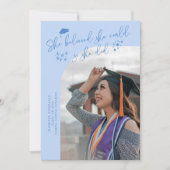 She Believed Icy Blue Graduate Curved Photo 案内状 (正面)