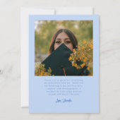 She Believed Icy Blue Graduate Curved Photo 案内状 (裏面)