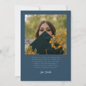 She Believed Navy Blue Graduate Curved Photo 案内状 (裏面)