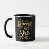 She Believed She Could So She Did Gold Quote マグカップ (左)