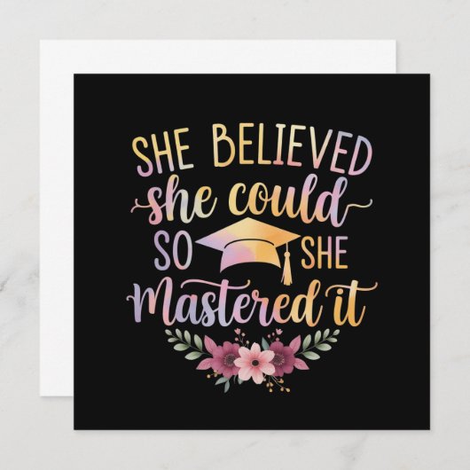She Believed She Could So She Mastered It Graduate 招待状 (正面/裏面)