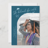 She Believed Teal Graduate Curved Photo 案内状 (正面)