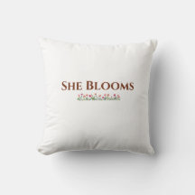 She Blooms デコラティブ フローラルスローピロー