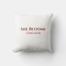 She Blooms デコラティブ フローラルスローピロー クッション