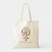 She Blooms Anyway Floral Venus Symbol Women's Day トートバッグ (裏面)