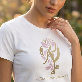 She Blooms Anyway Floral Venus Symbol Women's Day Tシャツ