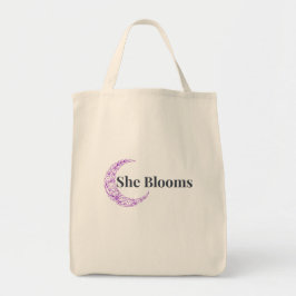 She Blooms Floral Inspirational Tote Bag トートバッグ