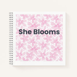 She Blooms Inspirational Floral Notebook ノートブック