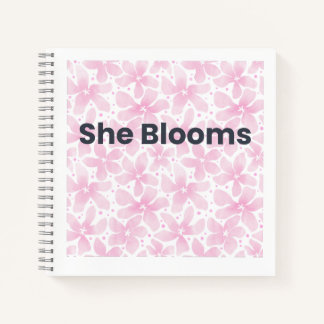 She Blooms Inspirational Floral Notebook ノートブック