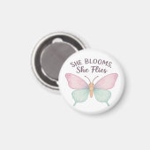 She Blooms, She Flies – Inspirational Butterfly  マグネット (正面/裏面)