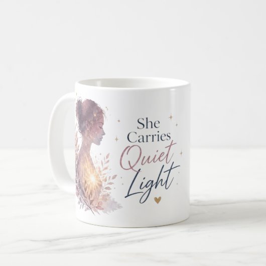 She Carries Quiet Light コーヒーマグカップ (正面左)