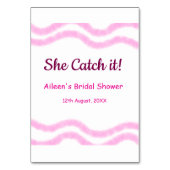 She Catch it pink spiral watercolor lines bridal  テーブルナンバー (裏面)