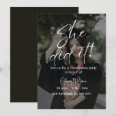She Did It スクリプト フル編集可能 卒業 招待状 (正面/裏面)