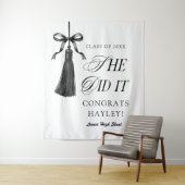 She Did It Black Bow Graduation Party タペストリー (インサイチュ)