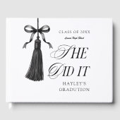 She Did It Black Bow Personalized Graduation Party ゲストブック (正面)