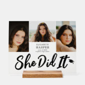 She Did It Brush Script 3 写真 卒業式 アクリルサイン (正面)
