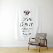 She Did It Coquette Girly Graduation Party タペストリー (インサイチュ)