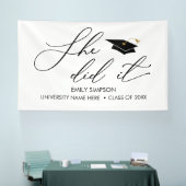 She did it GRAD banner backdrop graduation 横断幕 (トレードショー)