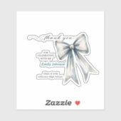 She did it Graduation invitation Photo Blue Bow  シール (シート)