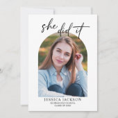 She Did It Graduation Multi Photo Invitation 招待状 (正面)