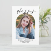 She Did It Graduation Multi Photo Invitation 招待状 (スタンド正面)