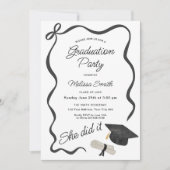 She Did It Graduation Party Photo 招待状 (正面)