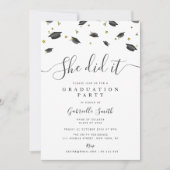 SHE DID IT! Modern Graduation Party 招待状 (正面)