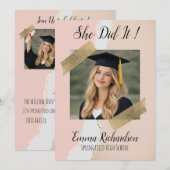 She Did It photo graduation 招待状 (正面/裏面)