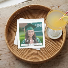 She Did It Photo Graduation Napkin スタンダードカクテルナプキン