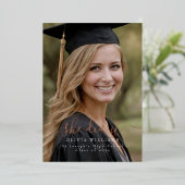 She did it Photo Graduation Party Announcement 箔招待状 (立ち正面)