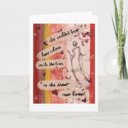 She Drew New Lines Card カード (正面)