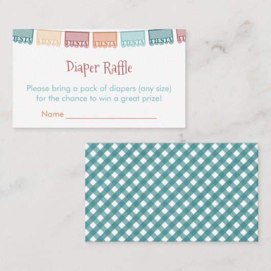 She-Estaメキシカンフィエスタベビーシャワーおむつラッフル エンクロージャーカード (正面/裏面)