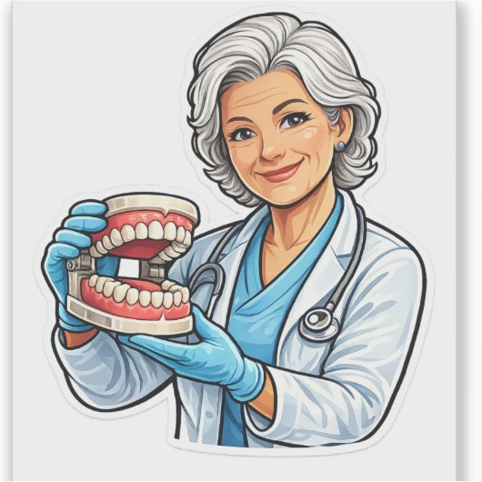 she fixes smiles dentist gift シール (正面)