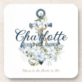 She Found Her Anchor Nautical Bridal Shower コースター (正面)
