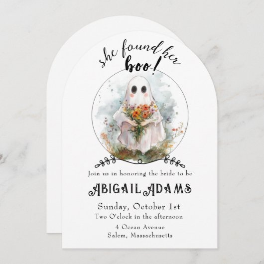 She Found Her Boo! - Bridal Shower Invitation 招待状 (正面/裏面)