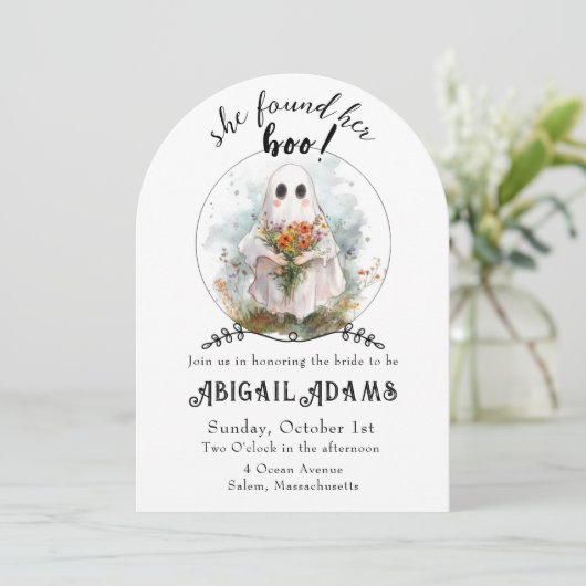 She Found Her Boo! - Bridal Shower Invitation 招待状 (スタンド正面)