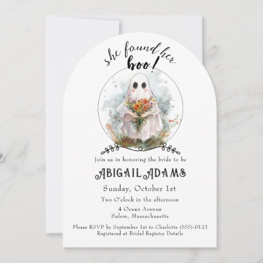 She Found Her Boo! - Bridal Shower Invitation 招待状 (正面)